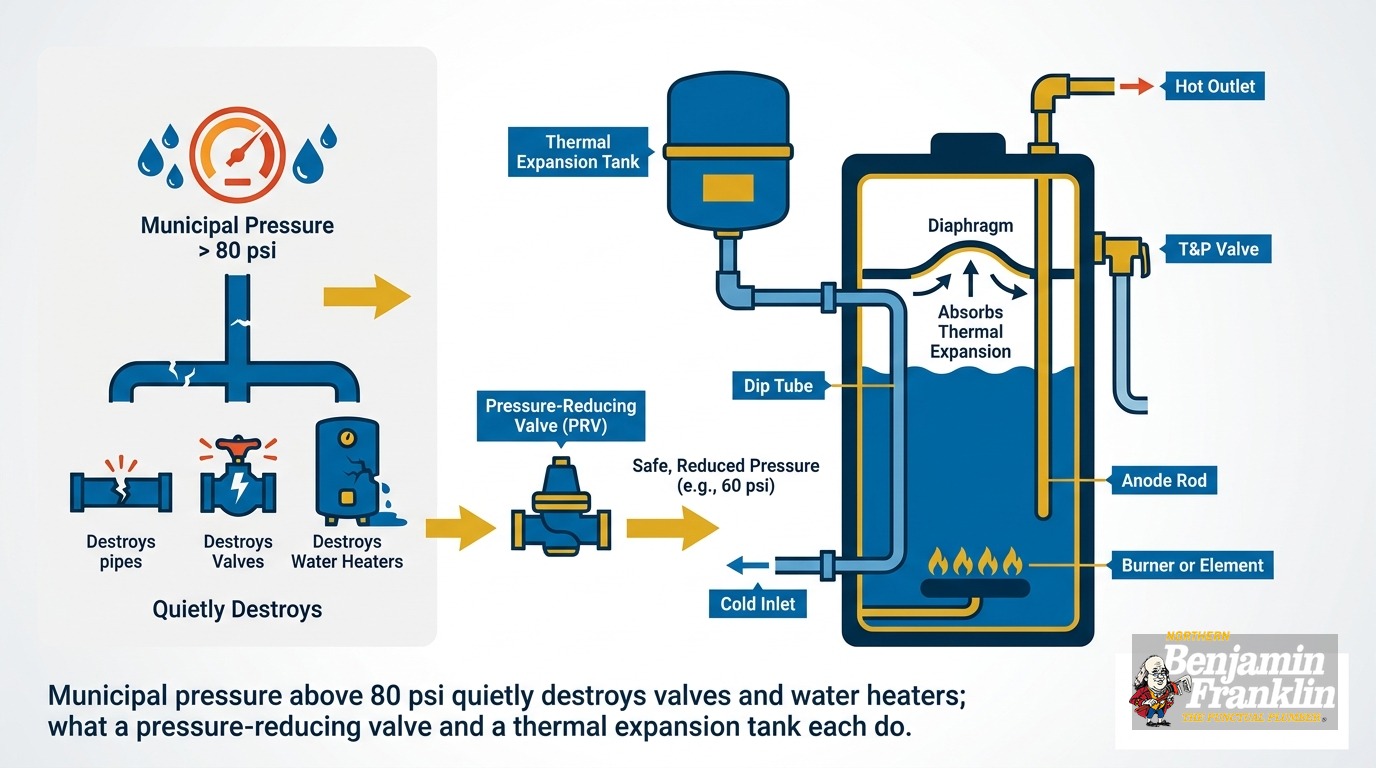 Water Pressure Too High in House: The Two-Device Fix