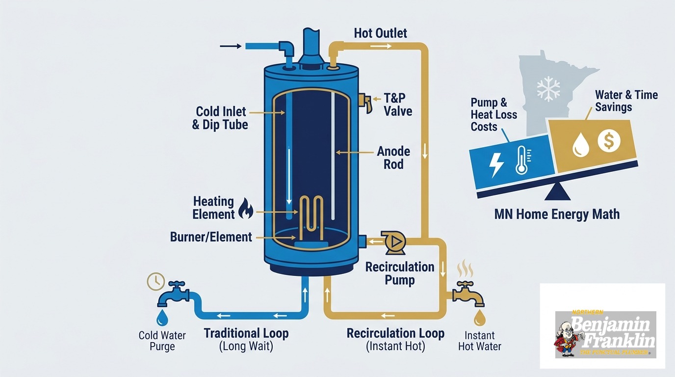 Hot Water Recirculation Pump Install: The Minnesota Energy Math