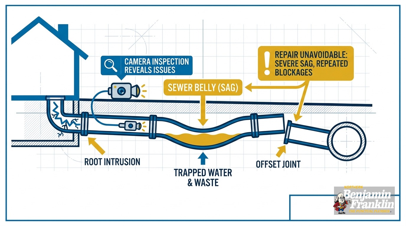 Sewer Line Belly Symptoms: What Your Camera Report Means