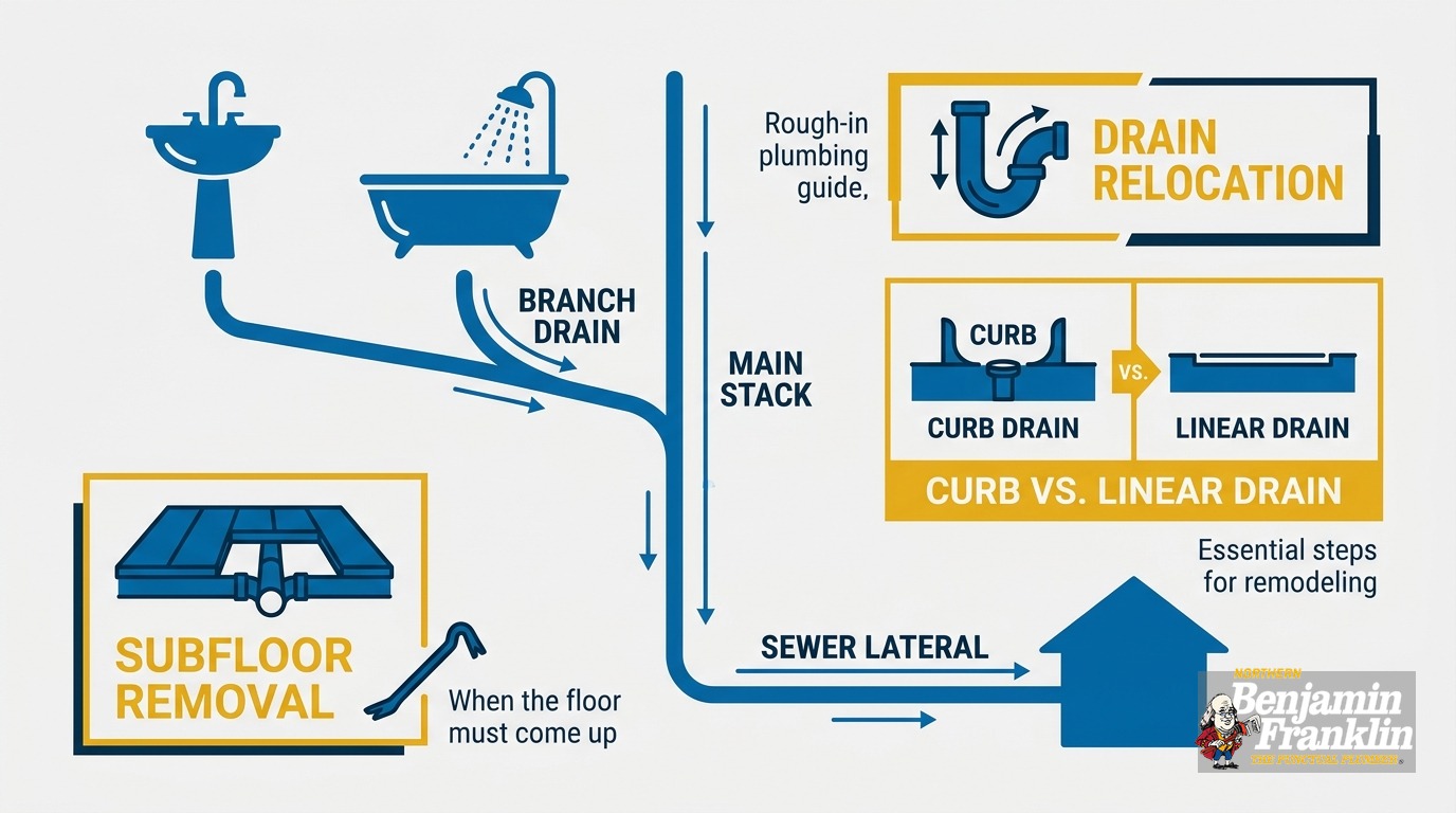 Convert Bathtub to Walk-In Shower Plumbing: The Rough-In