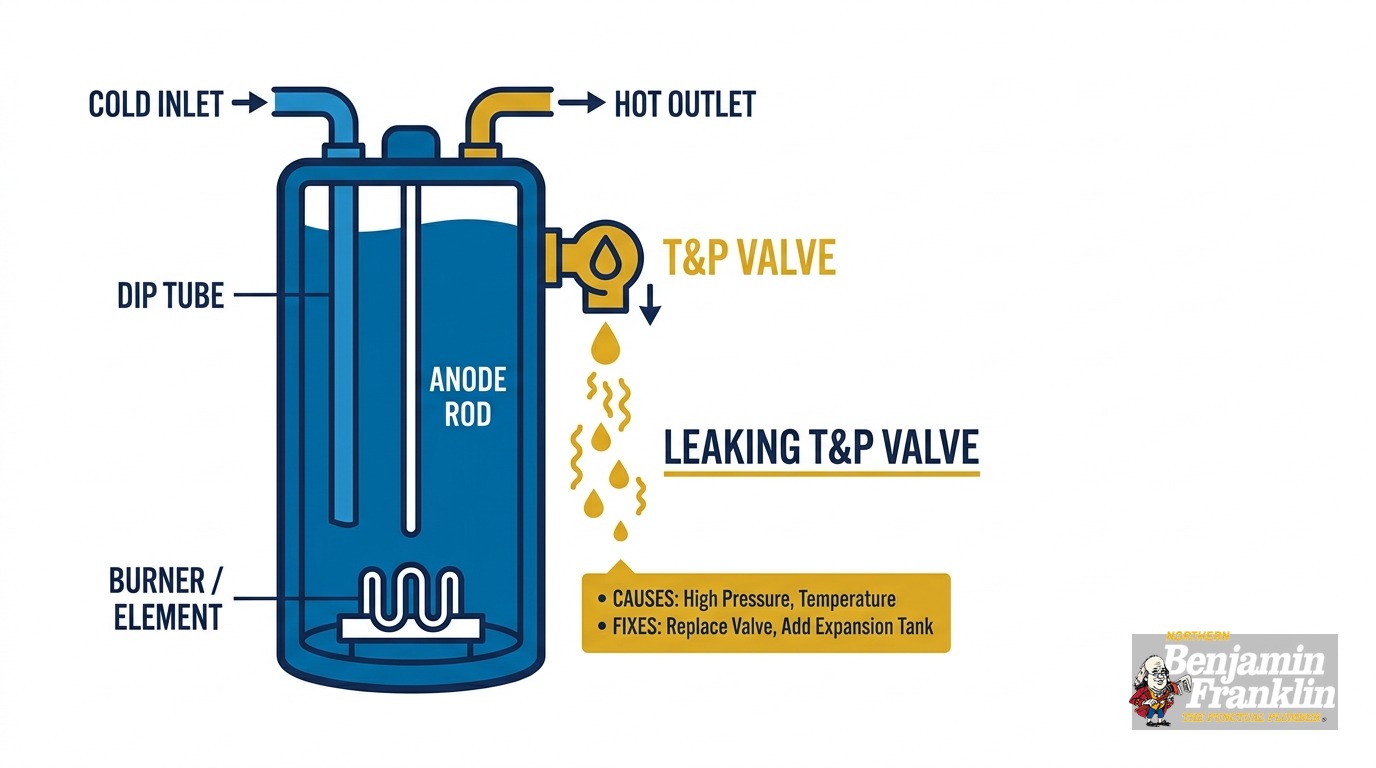 Water Heater Pressure Relief Valve Leaking? Causes and Fixes